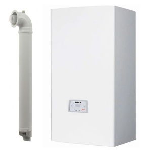 Pachet centrala termica pe gaz conventionala Arca Pixel 25F, 24 kW conventionala, tiraj fortat, incalzire si ACM, Kit de evacuare inclus si kit de instalare cu filtru magnetic Tiemme 3/4" - Img 2
