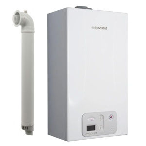 Pachet centrala termica pe gaz/GPL in condensare Fondital Antea KC 24 kW, incalzire si ACM, Clasa A, Kit de evacuare inclus si kit de instalare cu filtru magnetic Tiemme 3/4" - Img 2