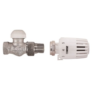 Pachet robinet termostatic drept HERZ 1/2" TS-90 si Cap termostatic M 28 x 1.5 Classic
