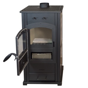 Pachet soba pe lemn Termax Bunica, 8.45 kW, randament 80.36%, 55 m², Bordo, set accesorii, aspirator cenusa si suport lemne foc metalic Termax XL - Img 6