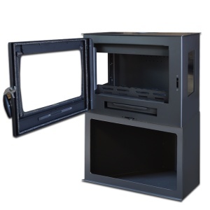 Pachet soba pe lemn Termax Ilinca, 12.2 kW, randament 84.17%, 80 m², spatiu depozitare lemne, Negru, set accesorii si aspirator cenusa - Img 6