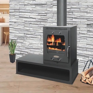 Pachet soba pe lemn Termax Mina, 9.47 kW, randament 84.32%, 60 m², spatiu depozitare lemne, Negru, set accesorii si aspirator cenusa - Img 3