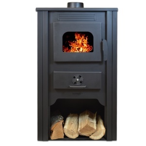 Pachet Termosemineu pe lemn Termax Alma, 11.52 kW, randament 85.59%, 75 m², Bordo, Grup siguranta, Pompa recirculare si Boiler termoelectric Tesy 80 litri - Img 2
