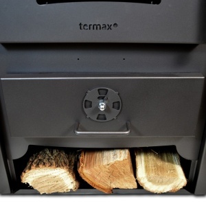 Pachet Termosoba pe lemn Termax Codru, 24.43 kW, cuptor integrat, randament 85.10%, 155 m², Negru, Grup siguranta, Pompa recirculare si Boiler termoelectric Tesy 100 litri - Img 8