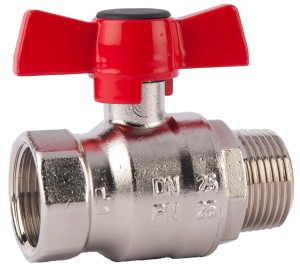 Robinet cu bila HERZ, FI-FE Ø 3/4" nr. 1, PN25, actionare fluture - Img 1