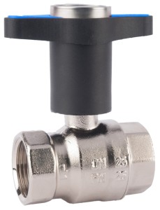 Robinet cu bila HERZ, FI-FI Ø 1/2" nr. 2, PN25, cu termometru albastru incorporat