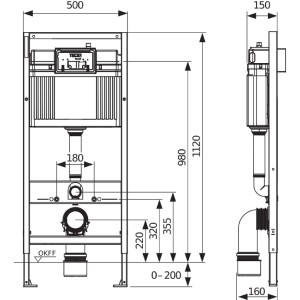 Set de WC cu rezervor Base, inclusiv clapeta cu dubla actionare TECEbase alba, inaltime de instalare 1120 mm, 9400400 - Img 2