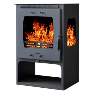 Soba pe lemn Termax Atria, 12.2 kW, randament 84.17%, 80 m², spatiu depozitare lemne, Negru - Img 2