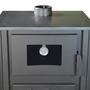 Soba pe lemn Termax Doina, 12.2 kW, randament 84.17%, 80 m², spatiu depozitare lemne, cuptor de gatit integrat, Maro - Img 6