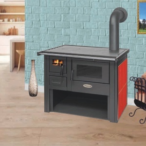 Soba pe lemn Termax Nobil, 7.12 kW, evacuare pe dreapta, cuptor integrat, randament 81.27%, 47 m², Rosu - Img 3