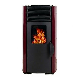 Soba pe peleti KOPH PD 8 kW, cu aer cald, buncar peleti 8 kg, 50 mp, Bordo
