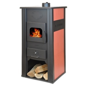 Termosemineu pe lemn Termax Thermis, 24.43 kW, randament 85.10%, 155 m², Rosu