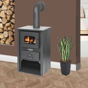 Termosemineu pe lemn Termax Vulcan, 11.52 kW, randament 85.59%, 75 m², Negru - Img 2