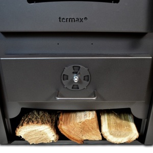 Termosoba pe lemn Termax Codru, 24.43 kW, cuptor integrat, randament 85.10%, 155 m², Negru - Img 7