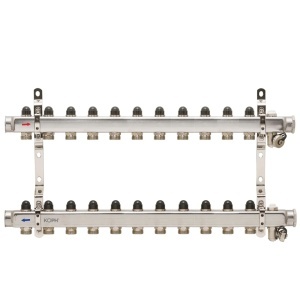Ansamblu distribuitor pentru corpuri de incalzire, 11 cai, inox 1", KOPH/Jurgen