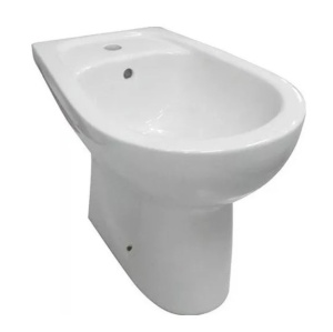Bideu stativ Easil Tempo, ceramică sanitară, montaj pe pardoseală, Alb