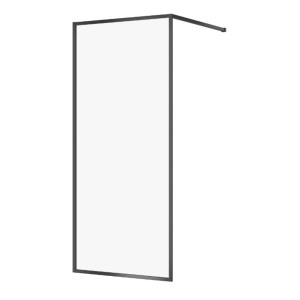 Cabina de dus larga, tip walk-in, profil negru, 90x200, sticla transparenta