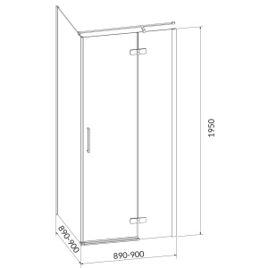 Cabina de dus simpla, colt dreapta, 90x90x195 cm, Jota - Img 2