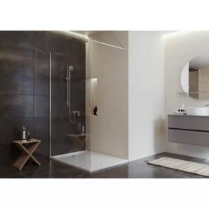 Cabina de dus, tip walk-in, crom, 100x200, Mille - Img 2