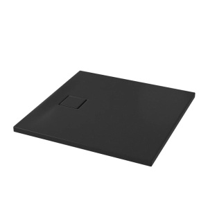 Cadita de dus patrata Tako, S932-166, acril, negru mat, sifon inclus