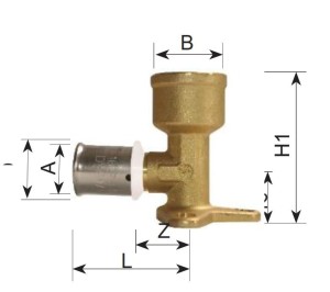 Carcasa sanitara cu racord prin presare multistrat HERZ 20 x 3/4" - Img 2