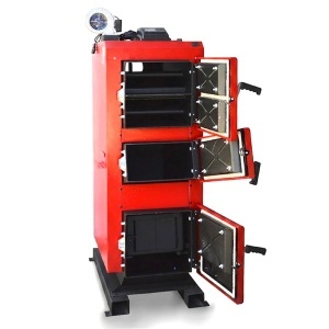 Centrala/Cazan pe lemn/carbune Termax Grizzly 40 kW cu ventilator si automatizare, 250 m², Ø cos fum 220 mm, volum manta apa 135 litri, grosime focar 6 mm, randament 86%, 1780 x 1200 x 560 mm - Img 2