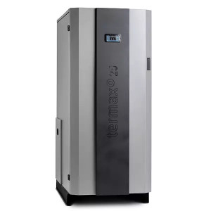 Centrala cu peleti Termax Compact 25 kW, 170 mp, buncar peleti 75 kg, volum apa 60 litri, diametru cos fum ⌀80 mm, vas expansiune si pompa recirculare incluse