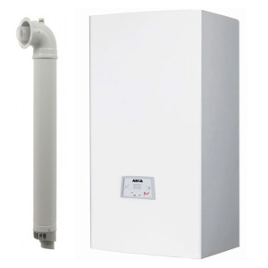 Centrala termica pe gaz conventionala Arca Pixel 29F, 29 kW conventionala, tiraj fortat, incalzire si ACM, Kit de evacuare inclus