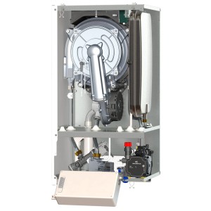 Centrala termica pe gaz in condensare, Motan Mkdens C38GC20-P,  22.5 kW, murala, afisaj LCD, protectie inghet, IP40, schimbator caldura inox, incalzire si ACM, Kit evacuare inclus