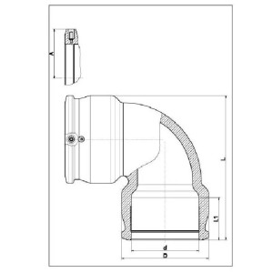 Cot electrofuziune, Ø90 mm, 90º, PN16