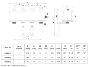 Distribuitor Herz Pumpfix Combi cu preselector hidraulic preizolat, 2 cai, DN25, 1451357 - Img 3