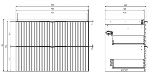 Dulap cu lavoar Tirso, cu sertare, 80, S801-547, MDF, alb mat - Img 6