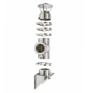 Kit exterior cos fum dublu perete izolat cu vata ceramica 2.5 mm, L, Ø200 mm