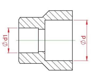 Mufa redusa teava PPR alb, Ø32 - Ø20 mm, PN25