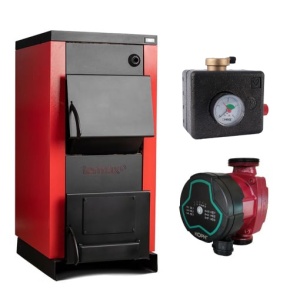 Pachet Centrala/Cazan pe lemn Termax 40 kW, cu ardere standard, volum manta apa 120 litri, Grup Siguranta, Pompa Recirculare