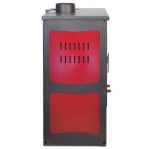 Pachet soba pe lemn Termax Haiduc, 7.02 kW, randament 85.74%, 45 m², Rosu, set accesorii, aspirator cenusa si suport lemne foc metalic Termax XL - Img 5