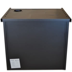 Pachet soba pe lemn Termax Popular, 7.12 kW, evacuare pe dreapta, cuptor integrat, randament 81.27%, 47 m², Negru, set accesorii, aspirator cenusa si suport lemne foc metalic Termax M - Img 5