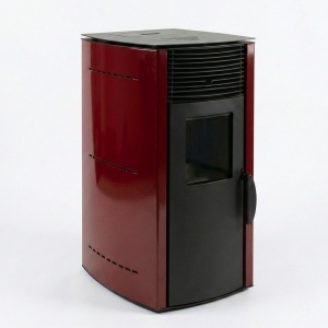 Pachet soba pe peleti KOPH PD 8 kW, cu aer cald, buncar peleti 8 kg, 50 mp, Bordo - Img 4