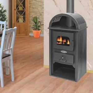 Pachet termosemineu pe lemn Termax Faurar, 11.52 kW, randament 85.59%, 75 m², Antracit si suport lemne foc metalic Termax M cu design vertical si robust, 50 x 40 x 36 cm - Img 3