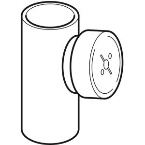 Piesa de curatare 90° Geberit HDPE cu orificiu de service rotund - Img 2