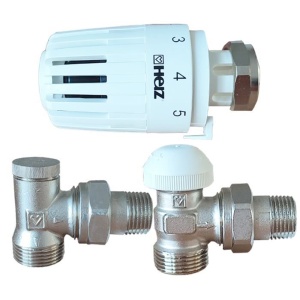 Robinet + cap termostatic + retur 1/2" Project M 28 x 1,5 EK, HERZ, pentru radiatoare (V772437)