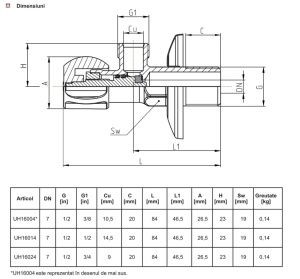 Robinet coltar cu ventil HERZ, FE 1/2" - FE 1/2", pentru apa potabila - Img 2