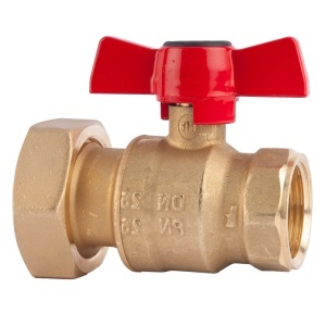 Robinet cu bila HERZ cu olandez, pentru pompa, FI-FI Ø 1" nr. 2, PN16, actionare fluture