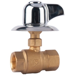 Robinet de inchidere cu sfera HERZ, FI-FI 1/2", PN16, cu montaj ingropat si maneta cromata