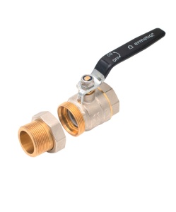 Robinet sferic alama cu olandez si maner 1-1/4" MF, Ermetiq - Img 1