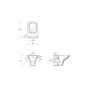 Set vas WC suspendat Carina, rezervor WC incastrat, capac inclus, clapeta actionare, S701-646, alb - Img 5