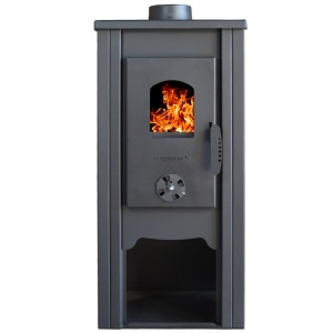 Soba pe lemn Termax Bucur, 6.11 kW, randament 86.49%, 40 m², spatiu depozitare lemne, Bordo - Img 1