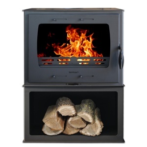 Soba pe lemn Termax Ilinca, 12.2 kW, randament 84.17%, 80 m², spatiu depozitare lemne, Negru