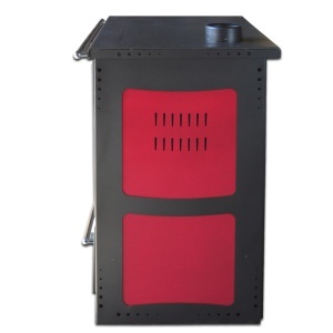 Soba pe lemn Termax Rustik, Fonta, 9.5 kW, evacuare pe dreapta, cuptor integrat, randament 76.1%, 63 m², Bordo - Img 3