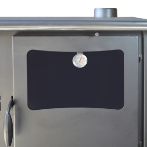 Soba pe lemn Termax Rustik, Fonta, 9.5 kW, evacuare pe dreapta, cuptor integrat, randament 76.1%, 63 m², Bej - Img 7